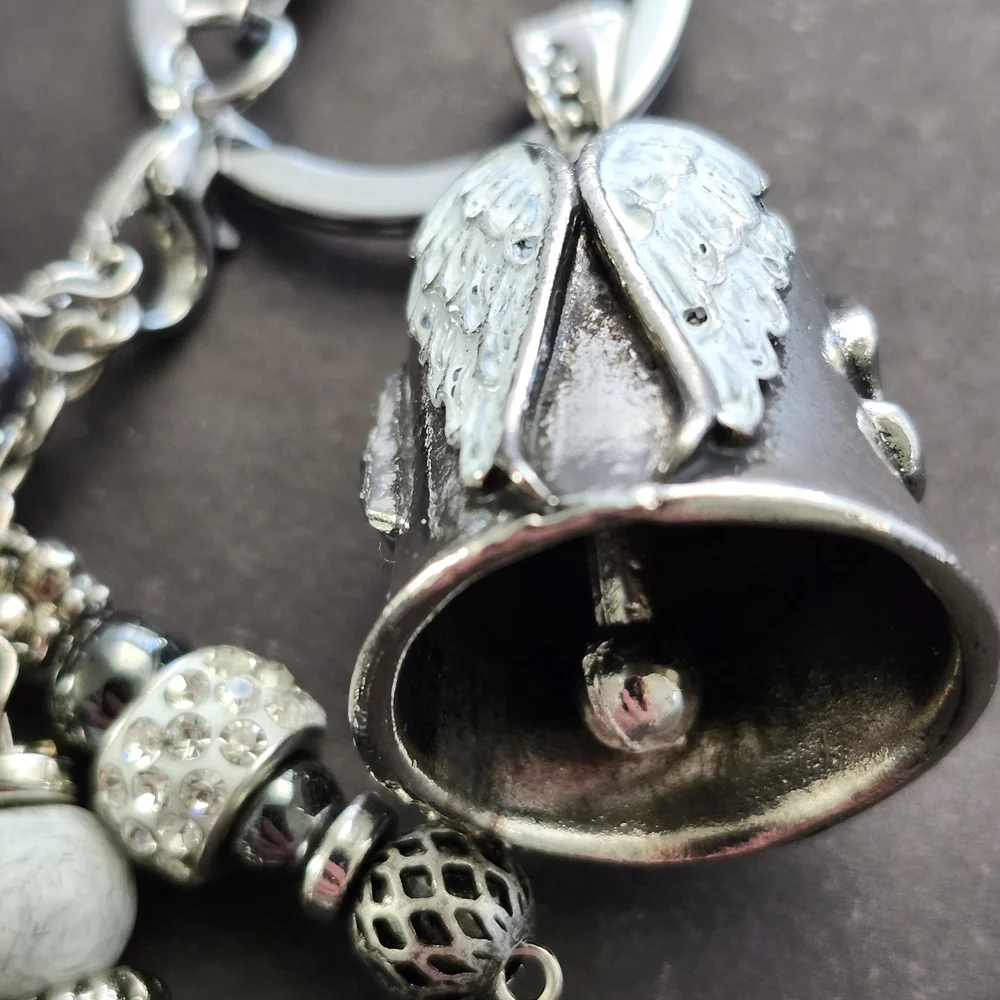 Biker Guardian Bell Angel/Satan Handbag Charm or Keychain Handcrafted